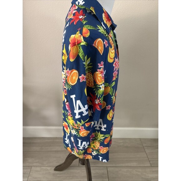 Los Angeles Dodgers MLB Hawaiian Floral Fruits Logo Shirt Men's Size Large - Picture 10 of 16